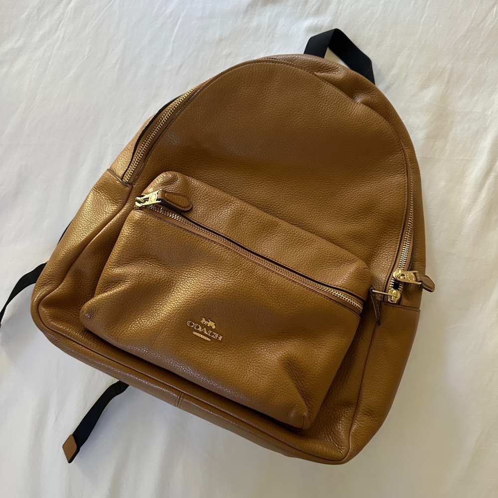 Coach Tan Leather Backpack Large - image 1